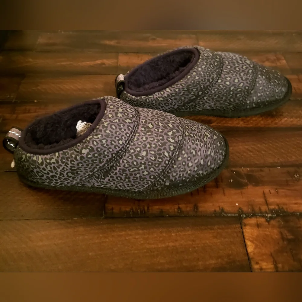 Sorel Bodega Run Leopard Print Slippers Size 6 - Picture 4 of 7